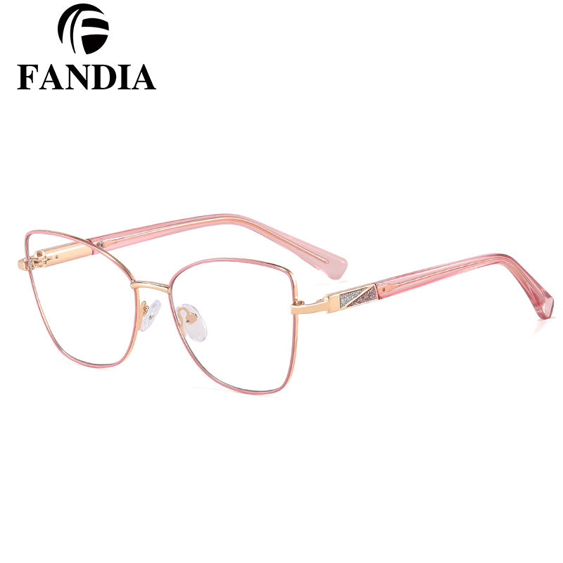 Women’s Square Metal Blue Light Blocking Glasses – Full Frame Anti-UV Eyewear