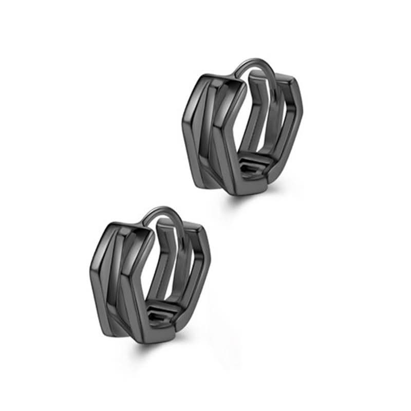 Geometric Staggered Men's Earrings, Korean Style
