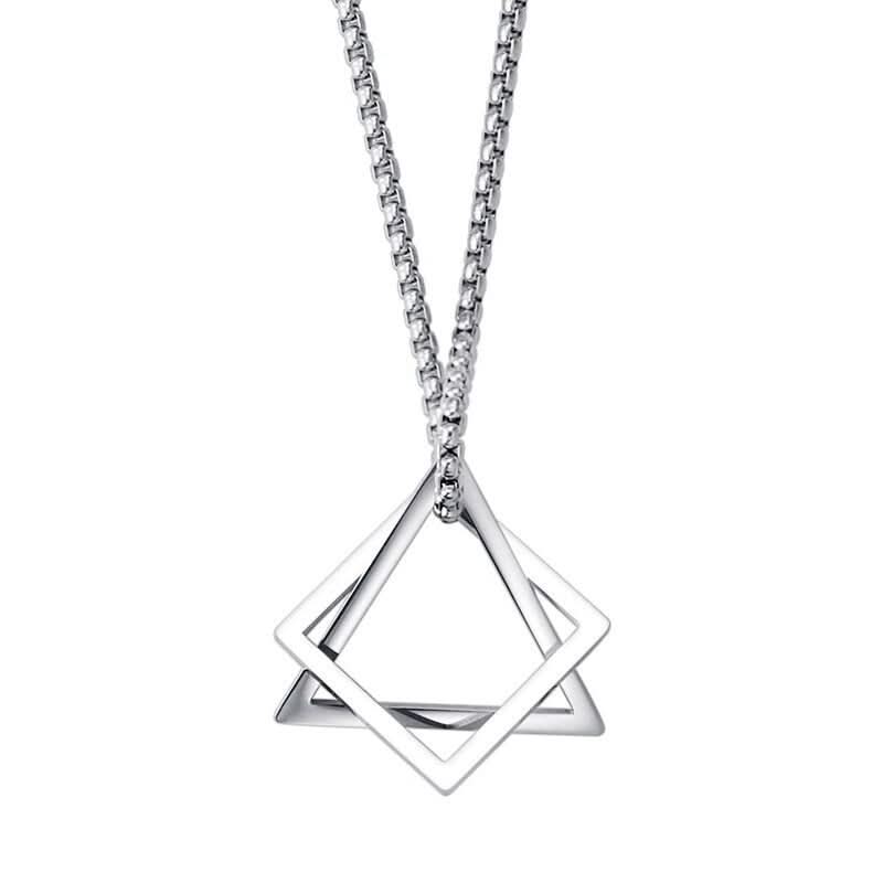 Men’s Hip-Hop Pendant Necklace – Geometric Chain
