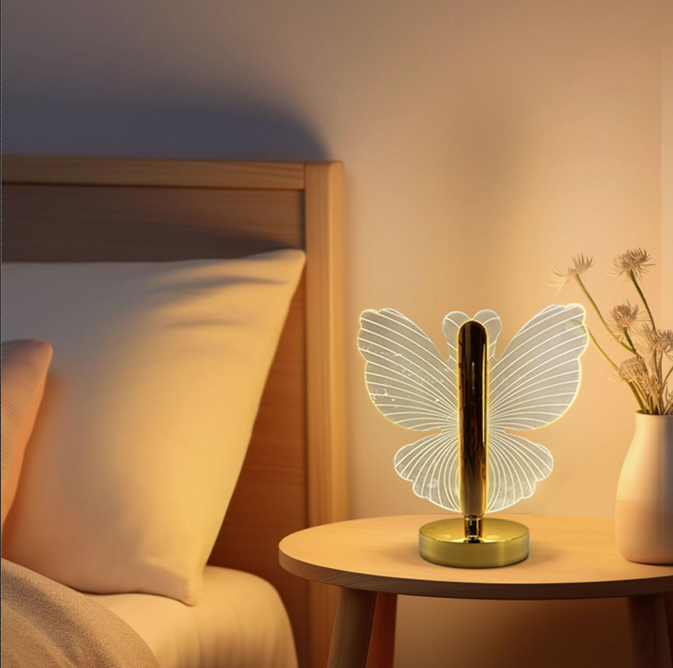 Butterfly Night Light – Creative LED Acrylic Table Lamp for Bedside Decor