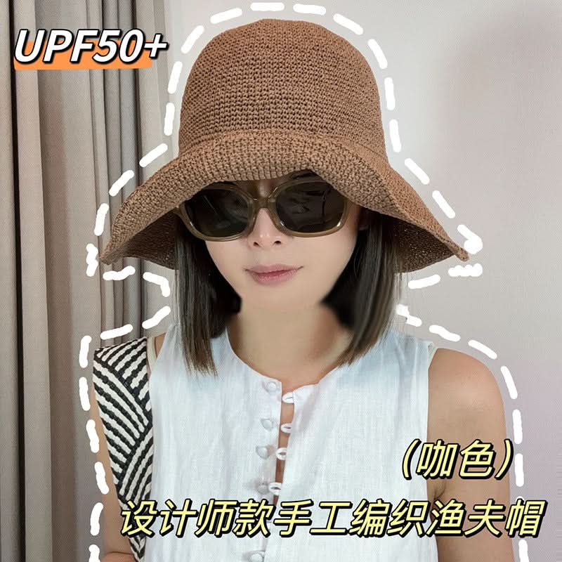 Handmade Straw Bucket Hat – Wide Brim Summer Sun Hat for Women
