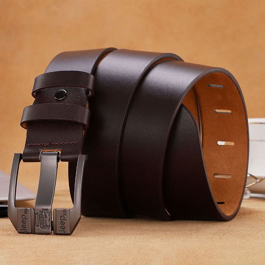 Men’s Vintage Retro Leather Belt – Pin Buckle