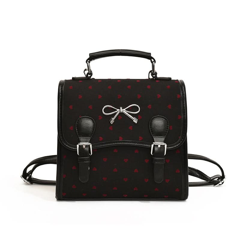 Women’s Polka Dot Bow Mini Backpack – Leather Messenger Bag
