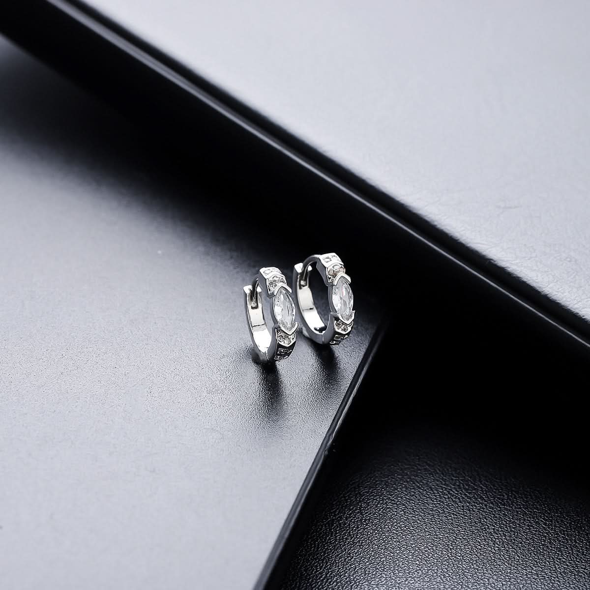 Men’s Minimalist Zircon Stud Earrings - Geometric Plated Jewelry