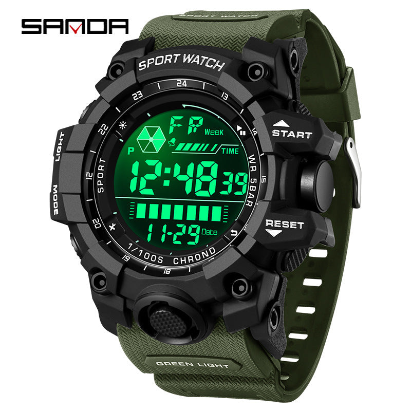 Sanda Digital Sports Watch for Students – Waterproof Multi-Function Alarm & Stopwatch