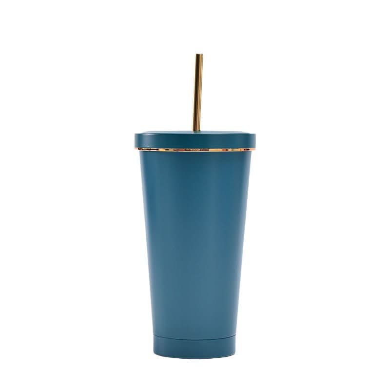 Stainless Steel Vacuum Insulated Coffee Tumbler with Straw – Double-Layer