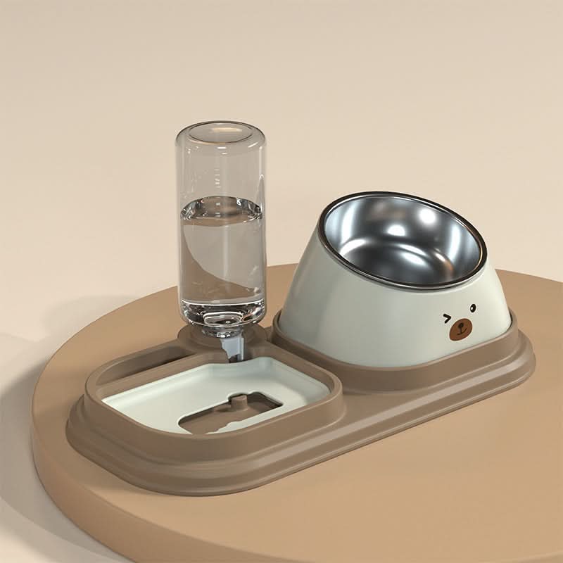 Multifunctional Stainless Steel Cat Feeder Set