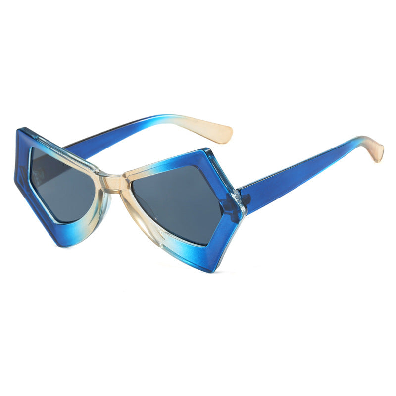 Anti-Blue Light Butterfly Glasses for Women – Oversized Hexagon Flat Frame Eyewear