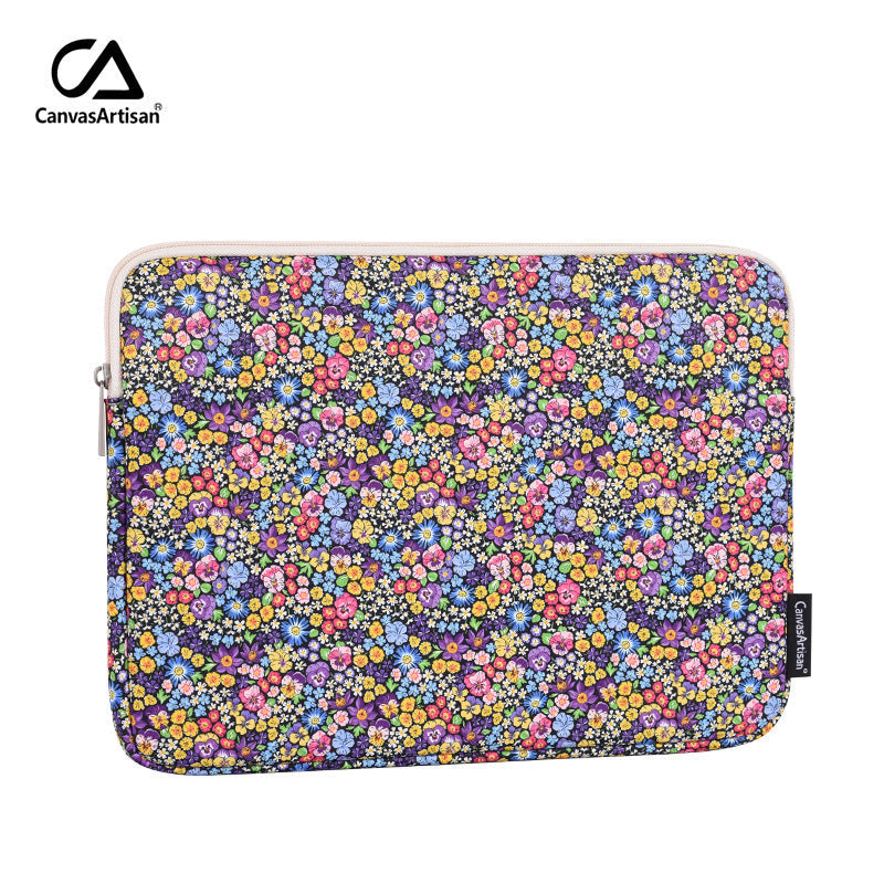 Multicolor Floral Laptop Sleeve – Waterproof Polyester Case for 11"–15" Devices