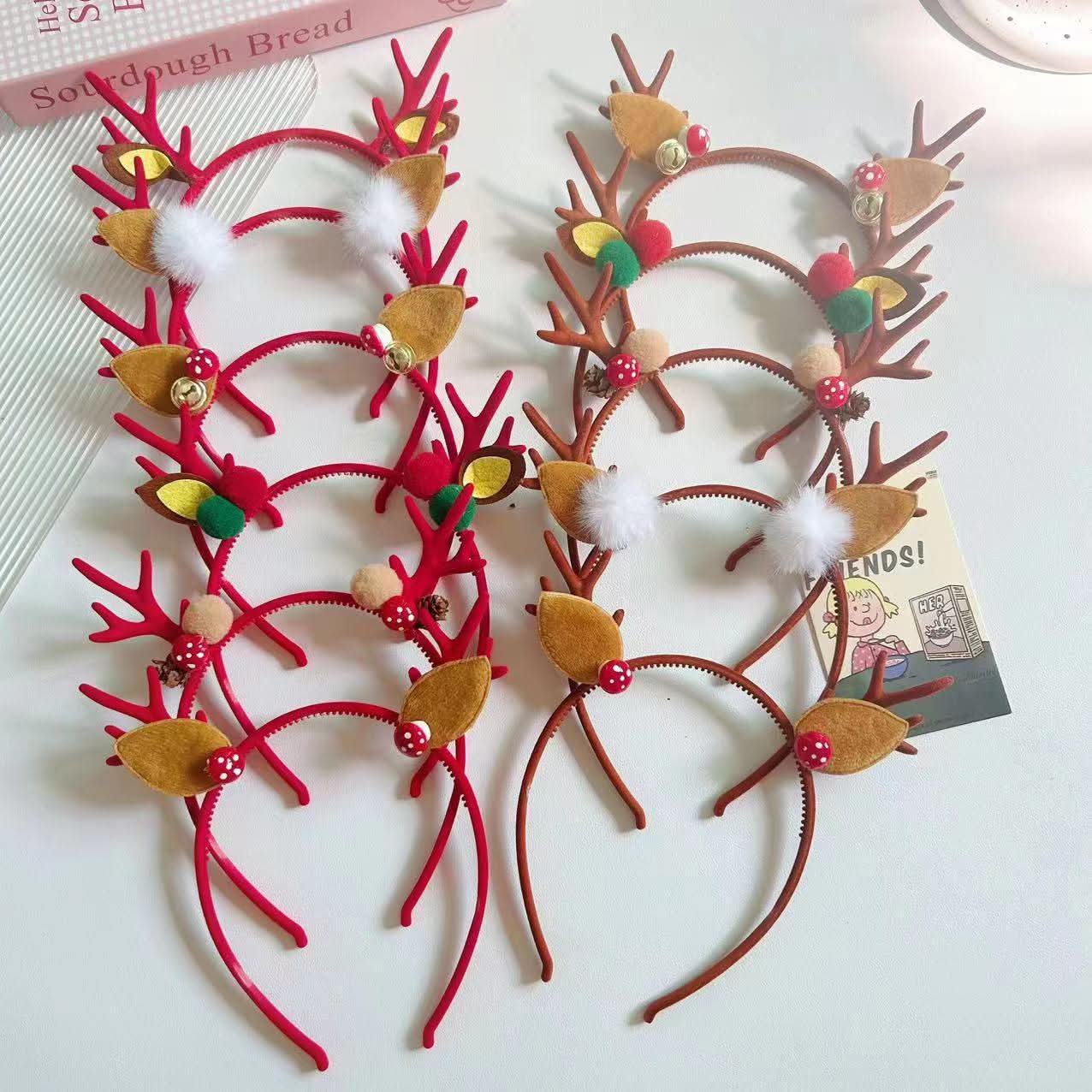 Christmas Red Antler Headband for Kids & Adults