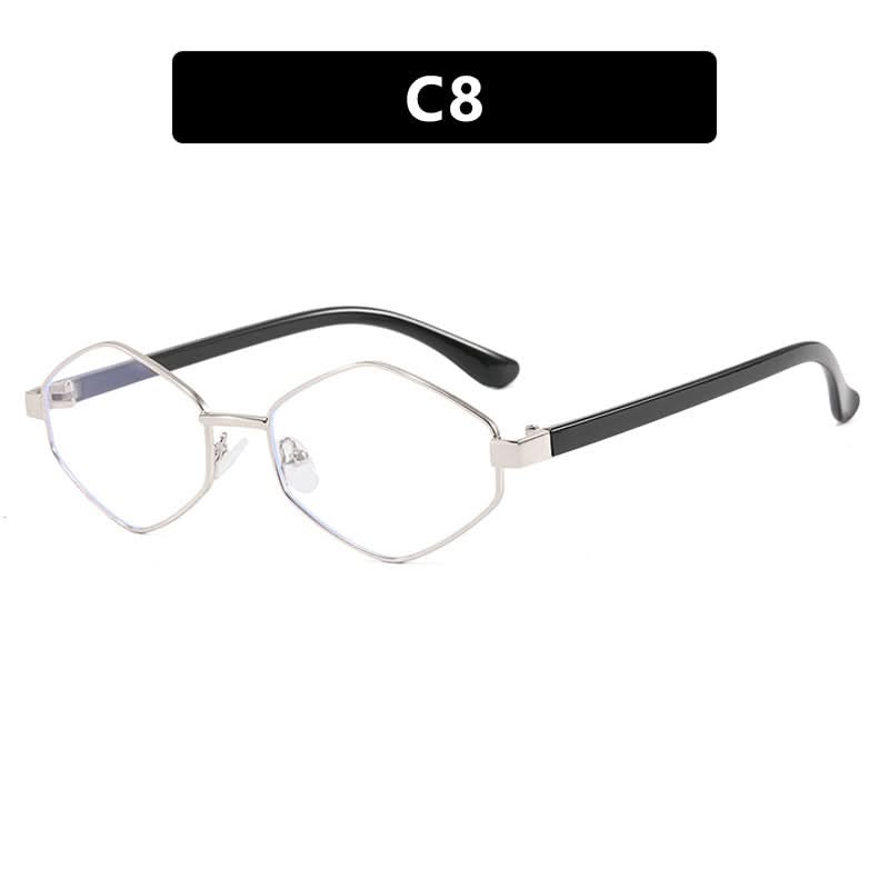 Diamond-Shaped Sunglasses – Street Style Full-Frame Metal, UV400 Sun Protection