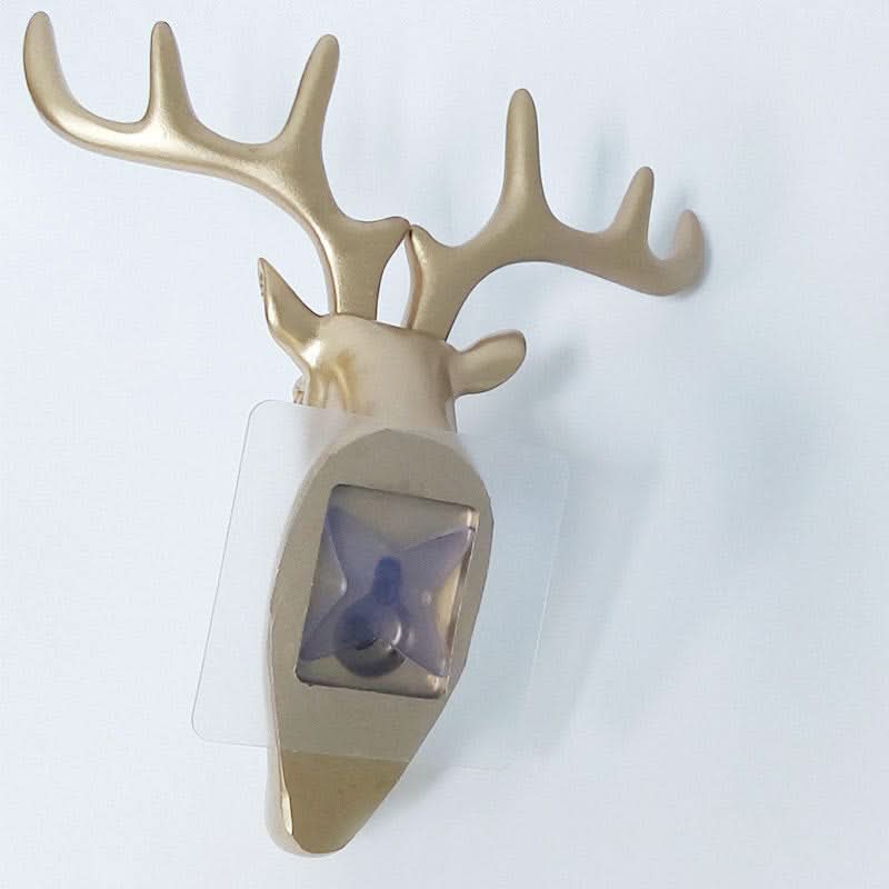 Punch-Free Animal Head Wall Hook – Decorative Deer Head Sticky Hanger