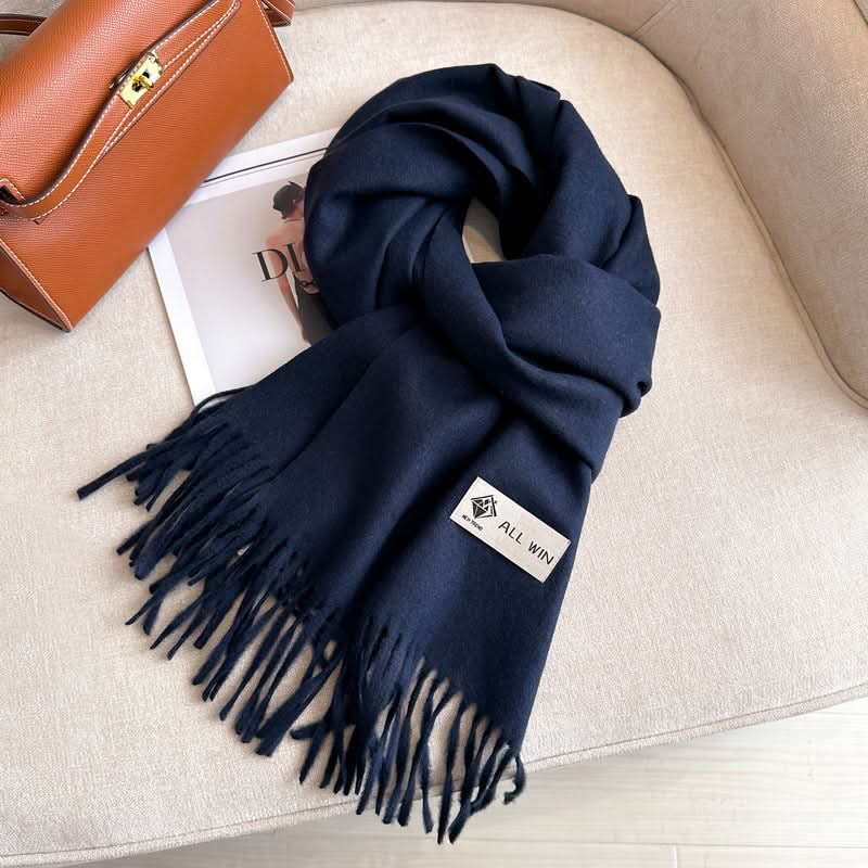 Solid Color Wool Blend Scarf for Women
