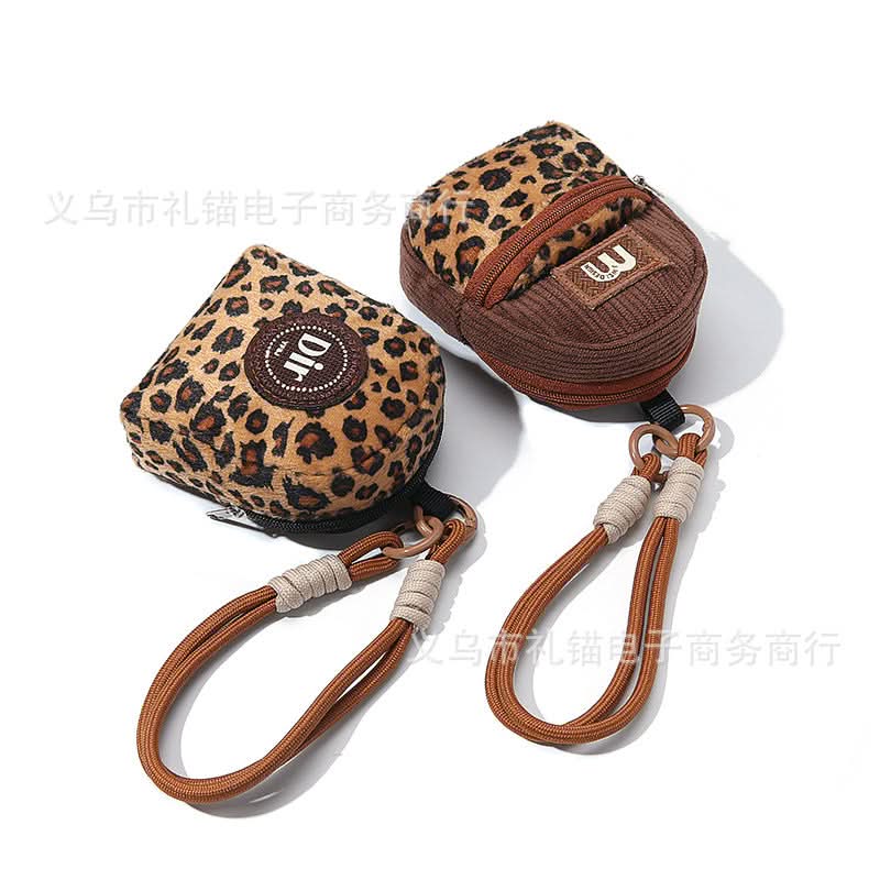 Mini Coin Purse Keychain – Leopard Print Card Holder