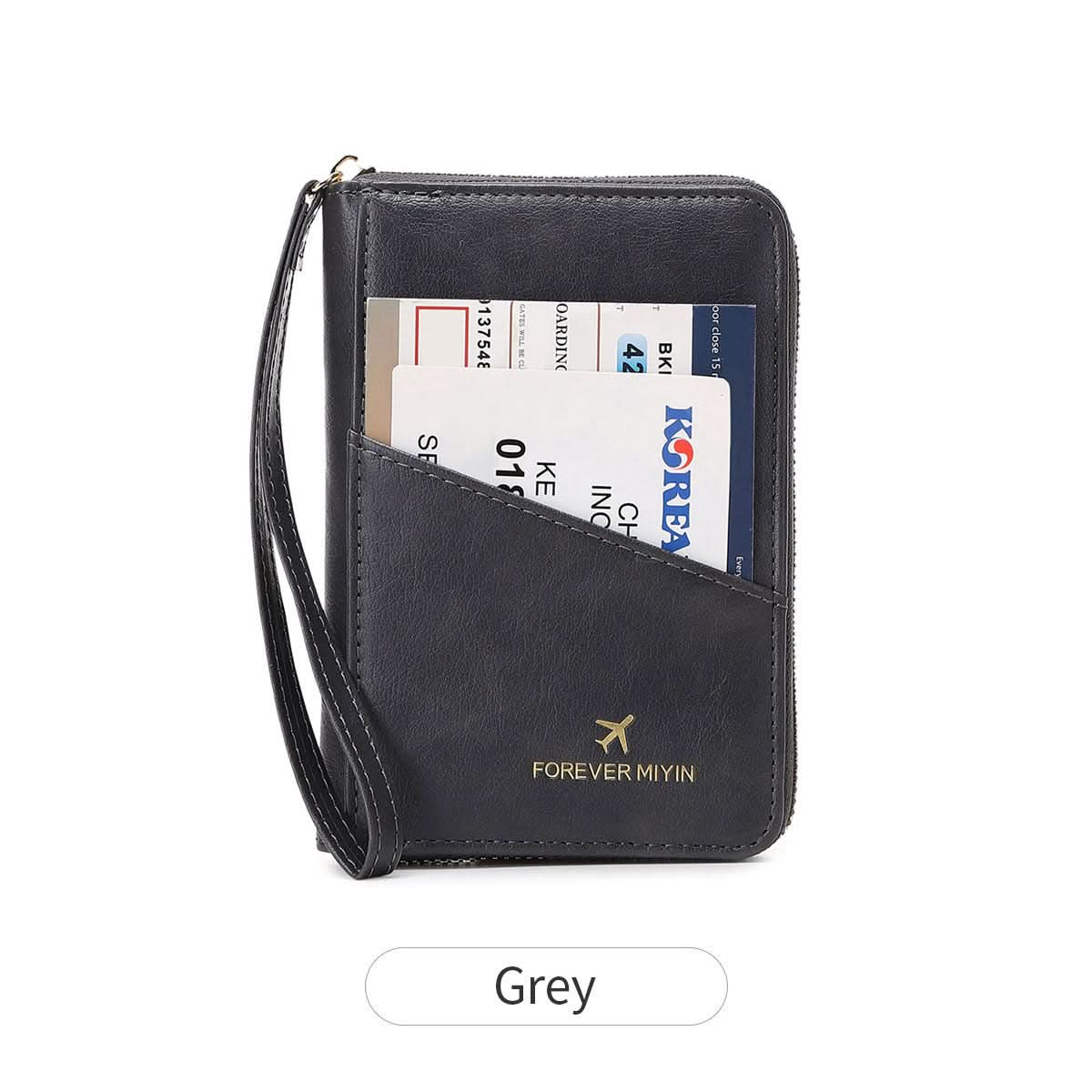 RFID Blocking Travel Passport Holder – Compact Zippered Wallet