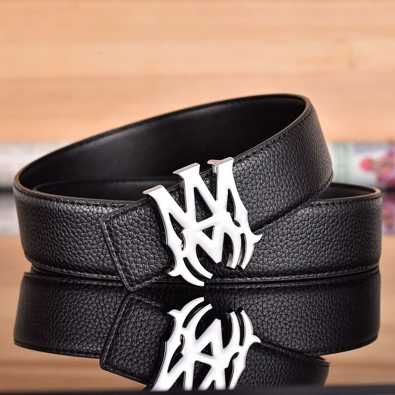 Men’s Leather Belt – Classic Litchi Pattern with Smooth Alloy Buckle