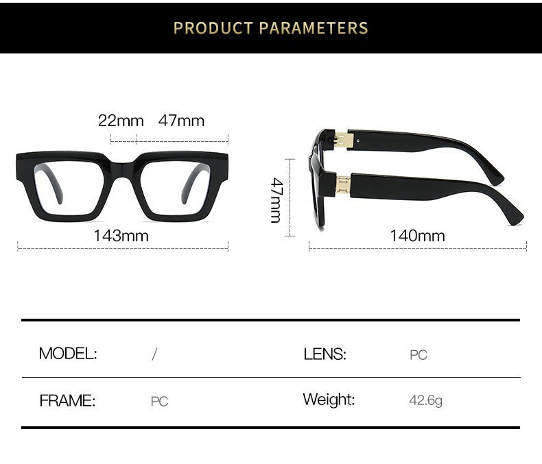 Marble Pattern Square Sunglasses with Blue Light Protection | Oversized Unisex Frame