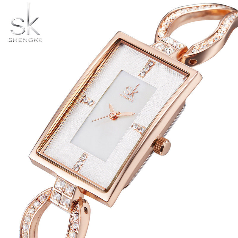 SK Women’s Fashion Diamond Watch – Casual Quartz Analog Wristwatch, 30M Waterproof