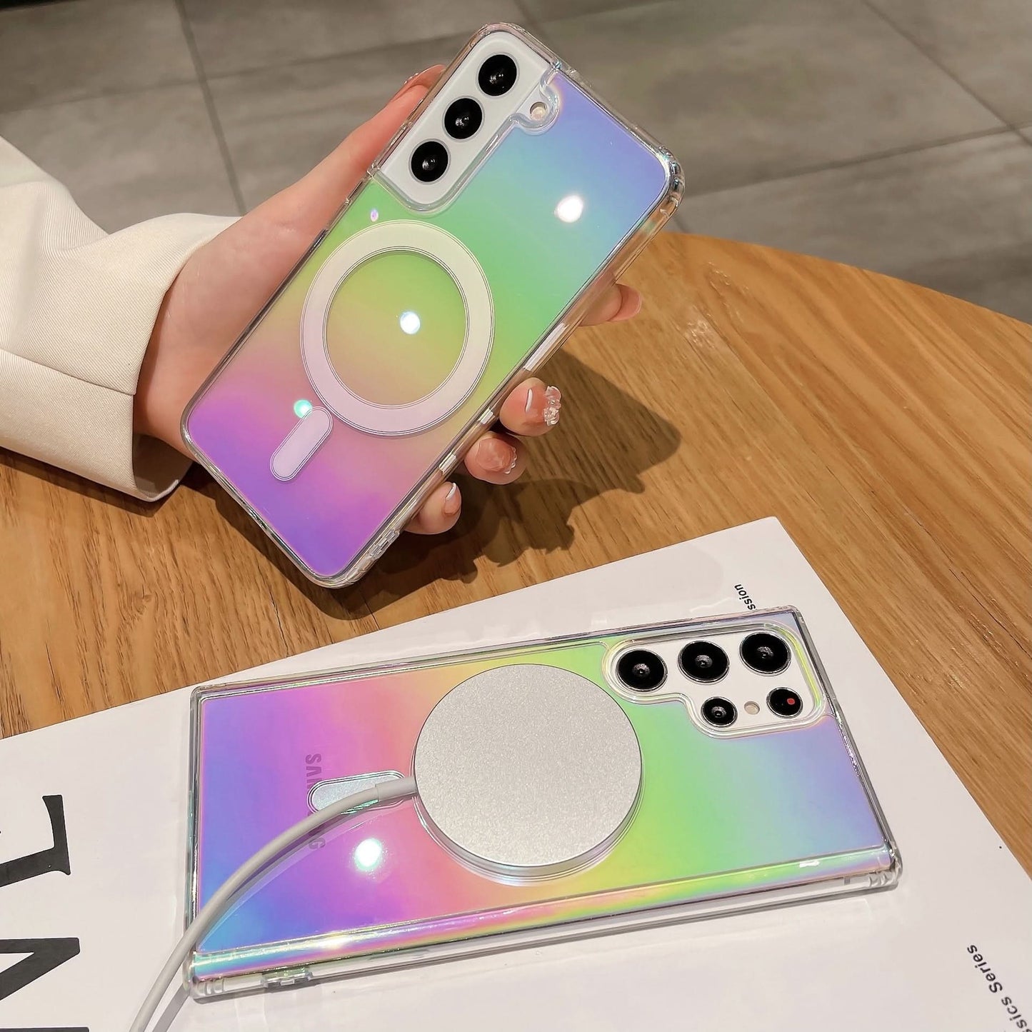 Laser Color-Changing Magnetic Case for Samsung Galaxy S25 Series