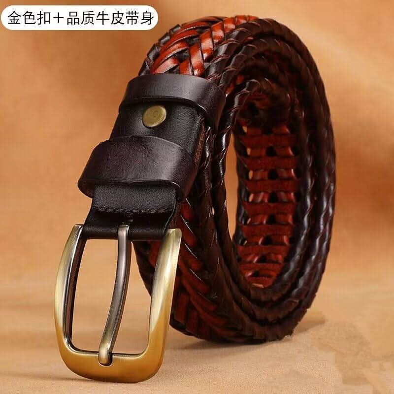 Hand-Woven Leather Belt for Men & Women