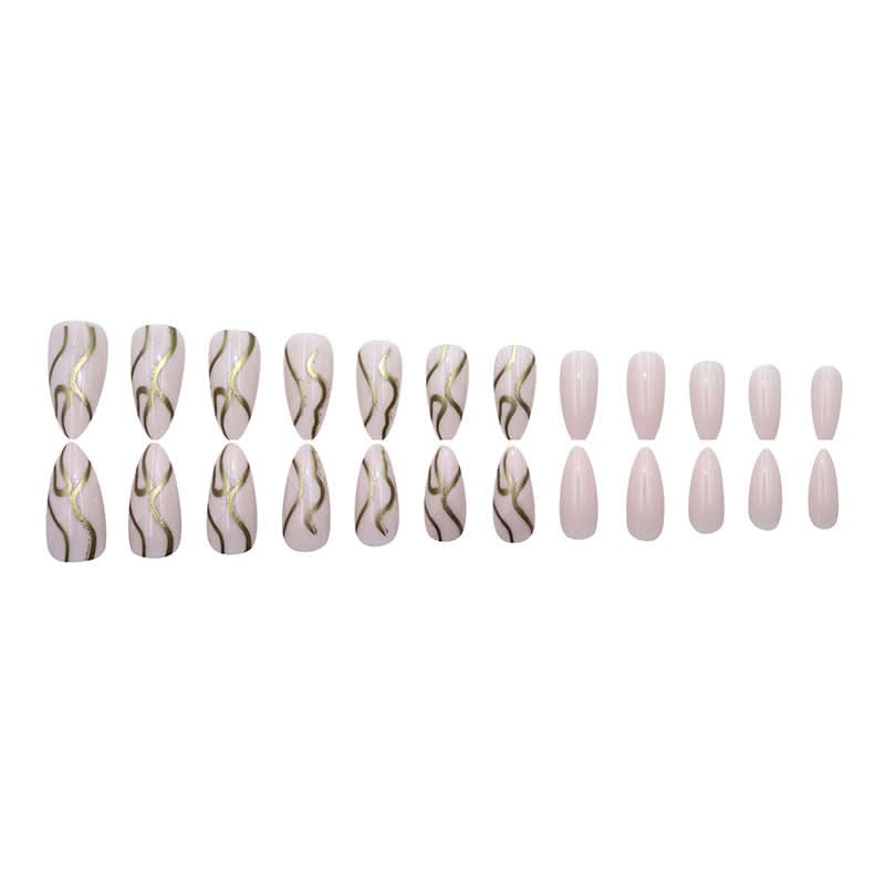 Ripple Glitter Almond Nails – Fashionable & Detachable