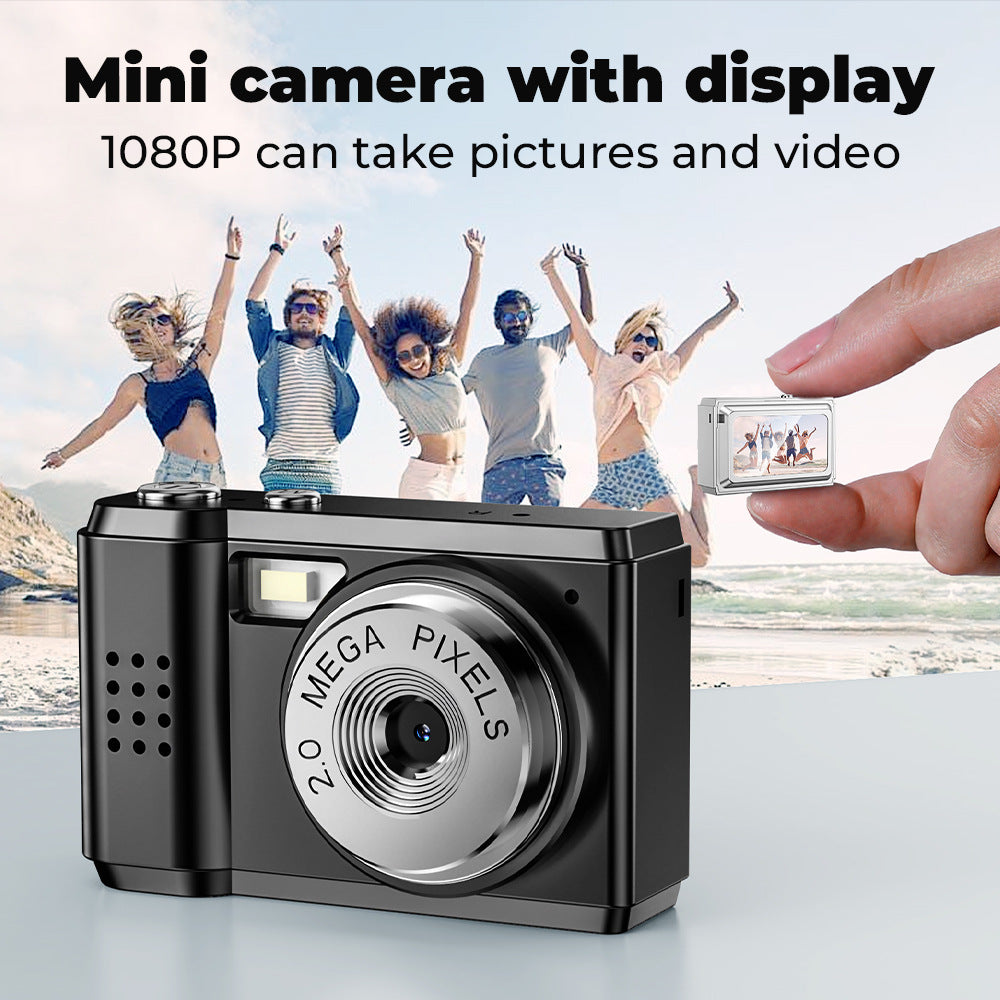 Mini Retro Digital Camera with Wide-Angle Lens – 1080P CCD Video, Compact SLR Style