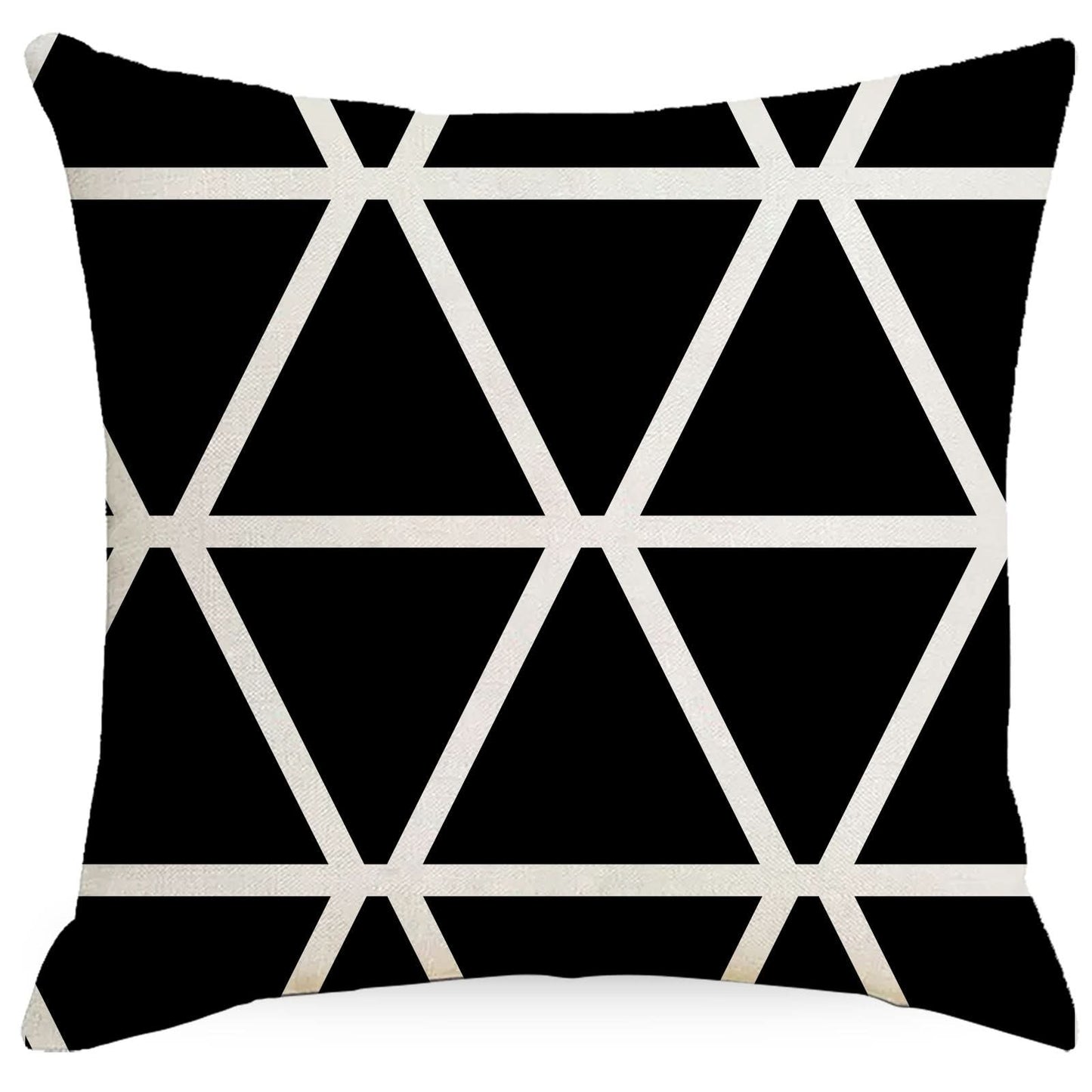 Black & White Geometric Linen Pillowcase - Nordic Style (Set of 2)