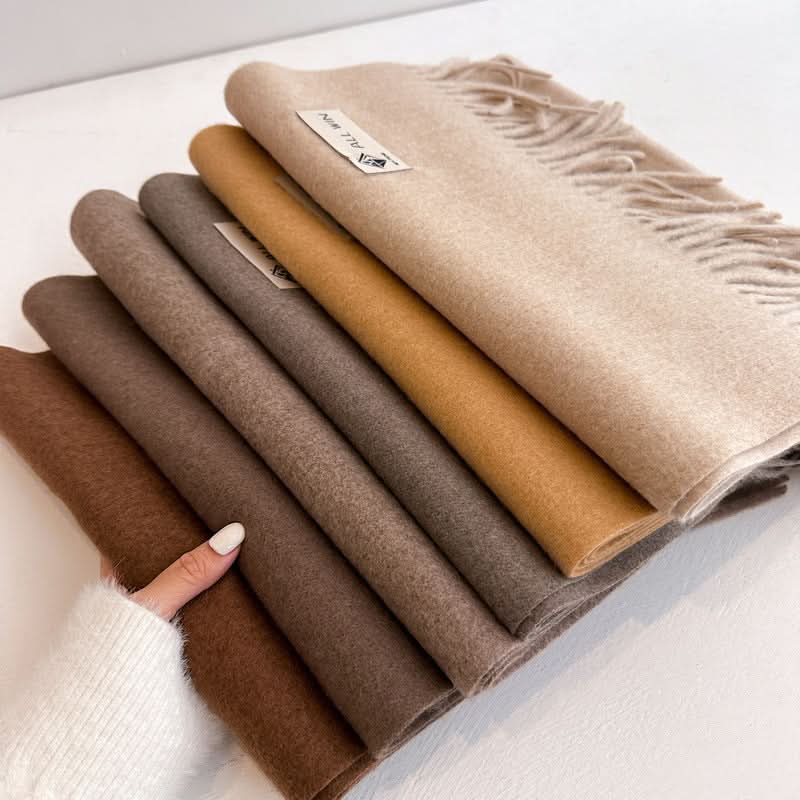 Solid Color Wool Blend Scarf for Women