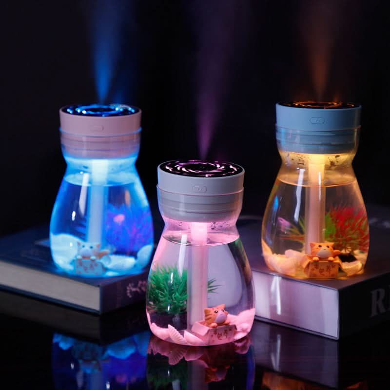 USB Aromatherapy Humidifier with Colorful LED Lights – Desktop Air Purifier
