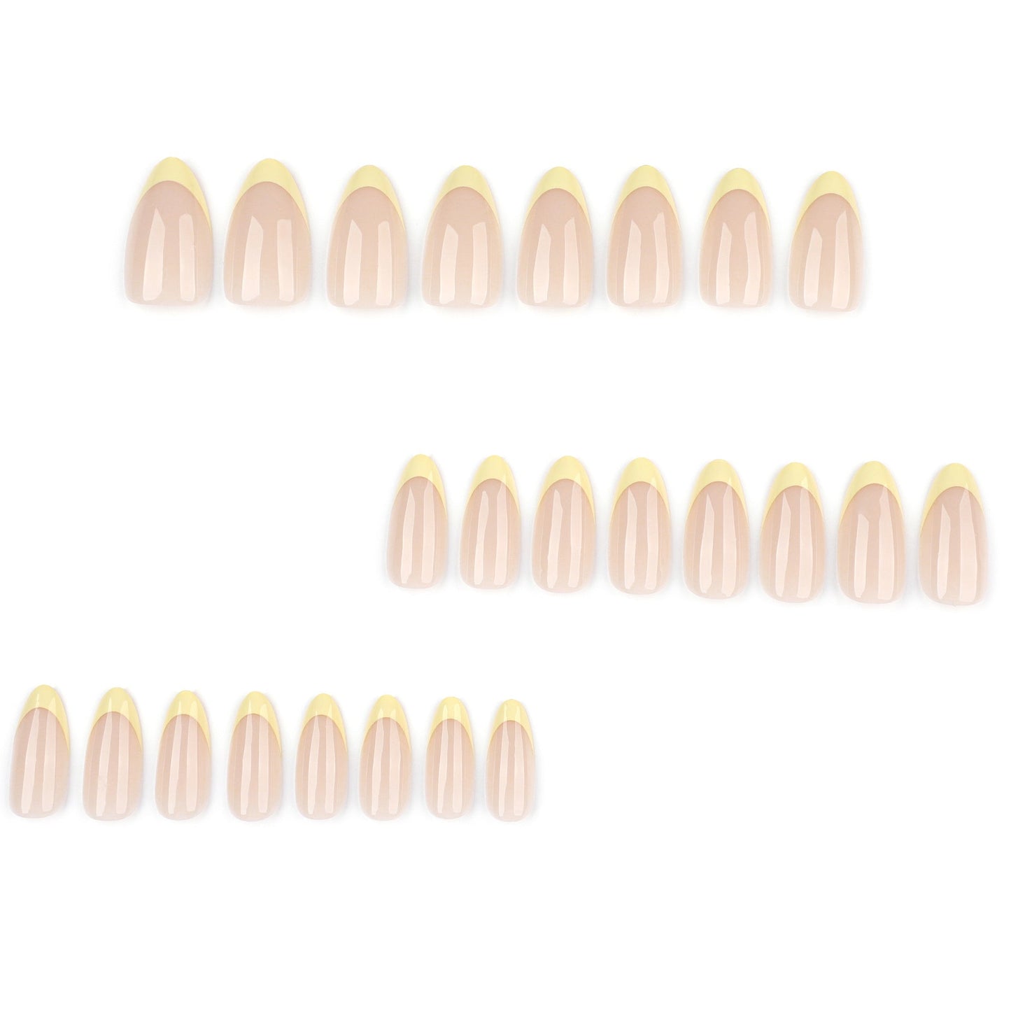 Minimalist Nude Yellow French Tip Press-On Nails – Classic Oval Glue-On Manicure