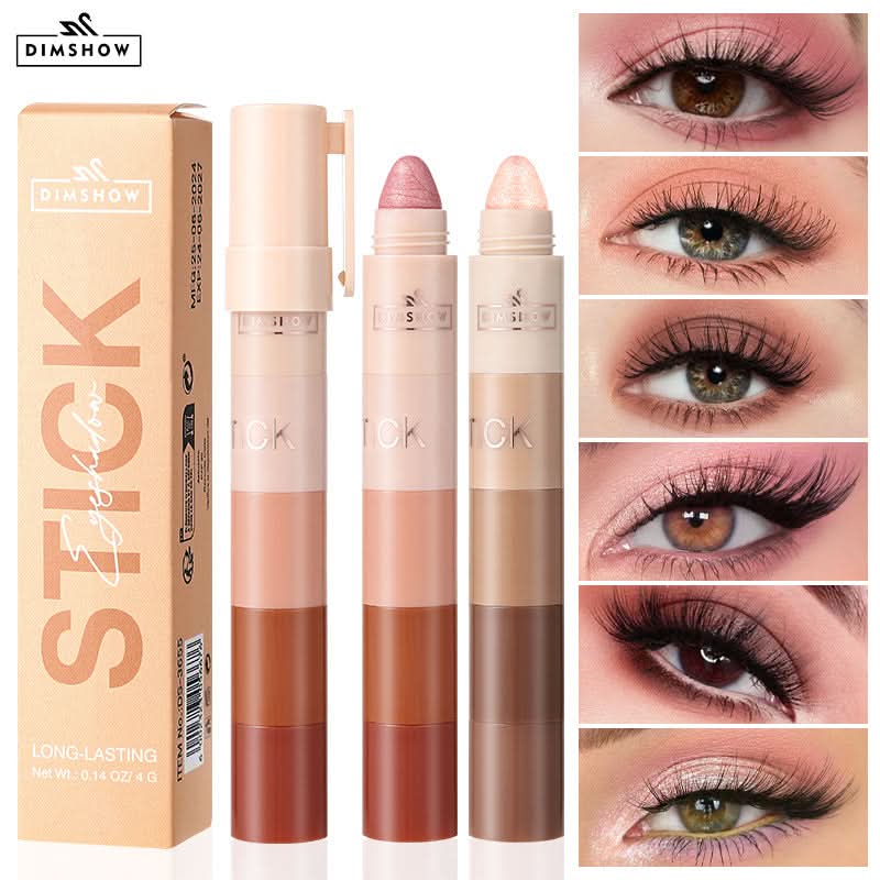DIMSHOW 5-Color Eyeshadow Stick Set – Waterproof, Pearlescent & Matte, Easy Blend