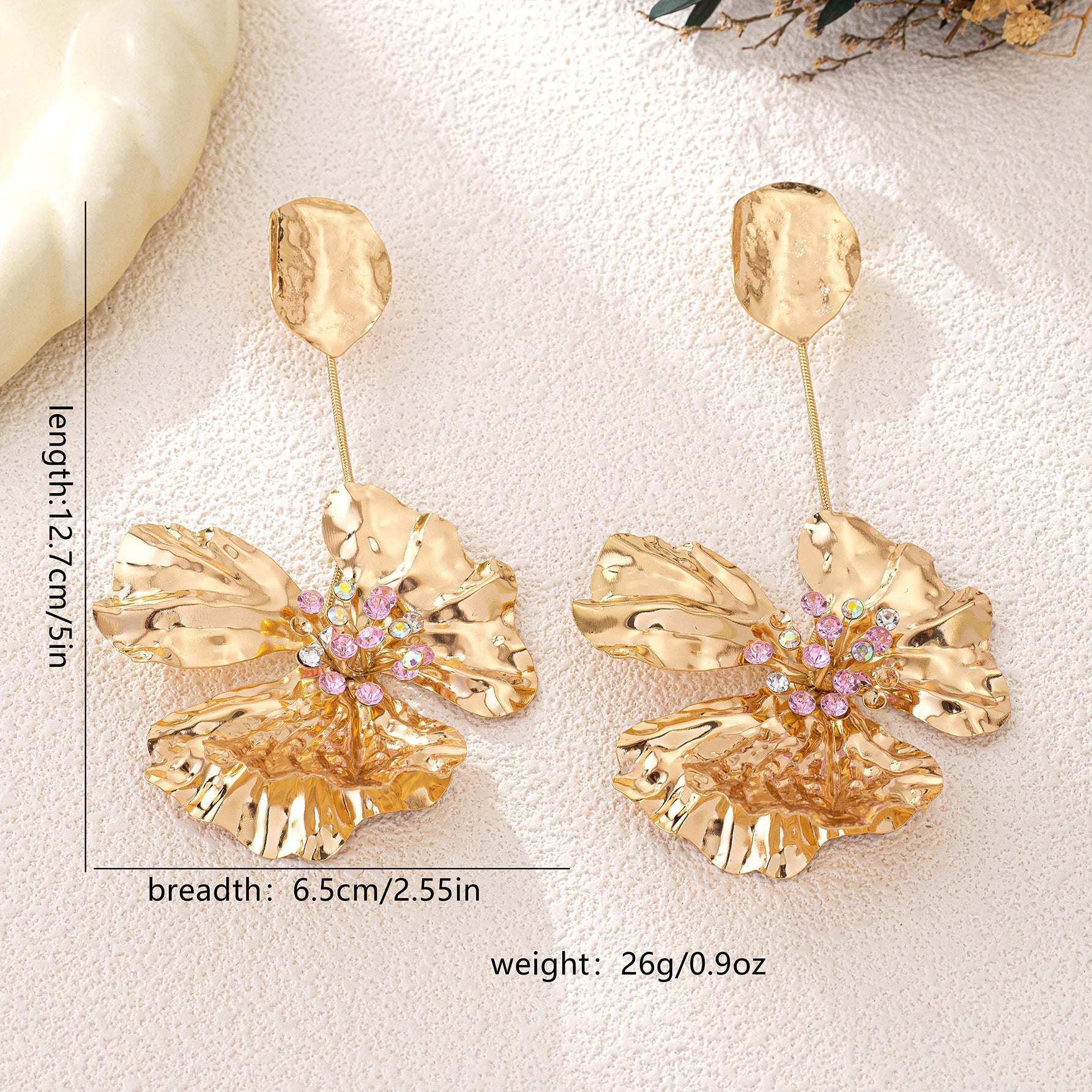 Elegant Flower Statement Earrings for Women – Alloy Large Floral Party Jewelry