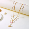 Women's Starfish Seashell Pearl Necklace – Trendy Ocean-Inspired Layered Pendant Jewelry