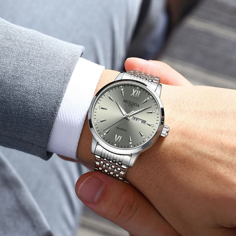 Men’s Skeleton-Style – Waterproof, Luminous, Dual Calendar