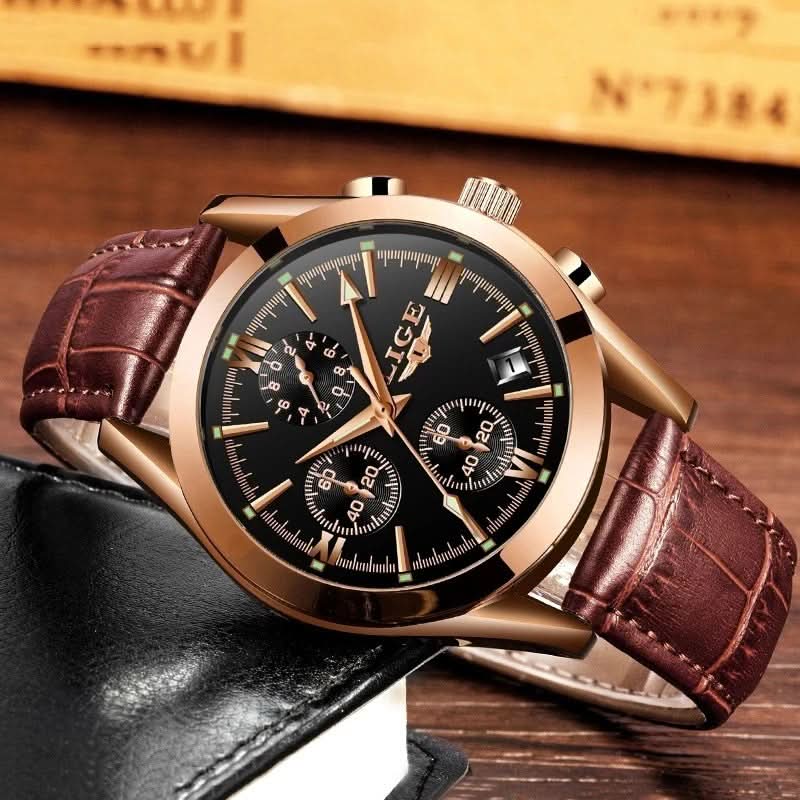 Men’s Quartz Chronograph Watch – Stainless Steel Business Timepiece