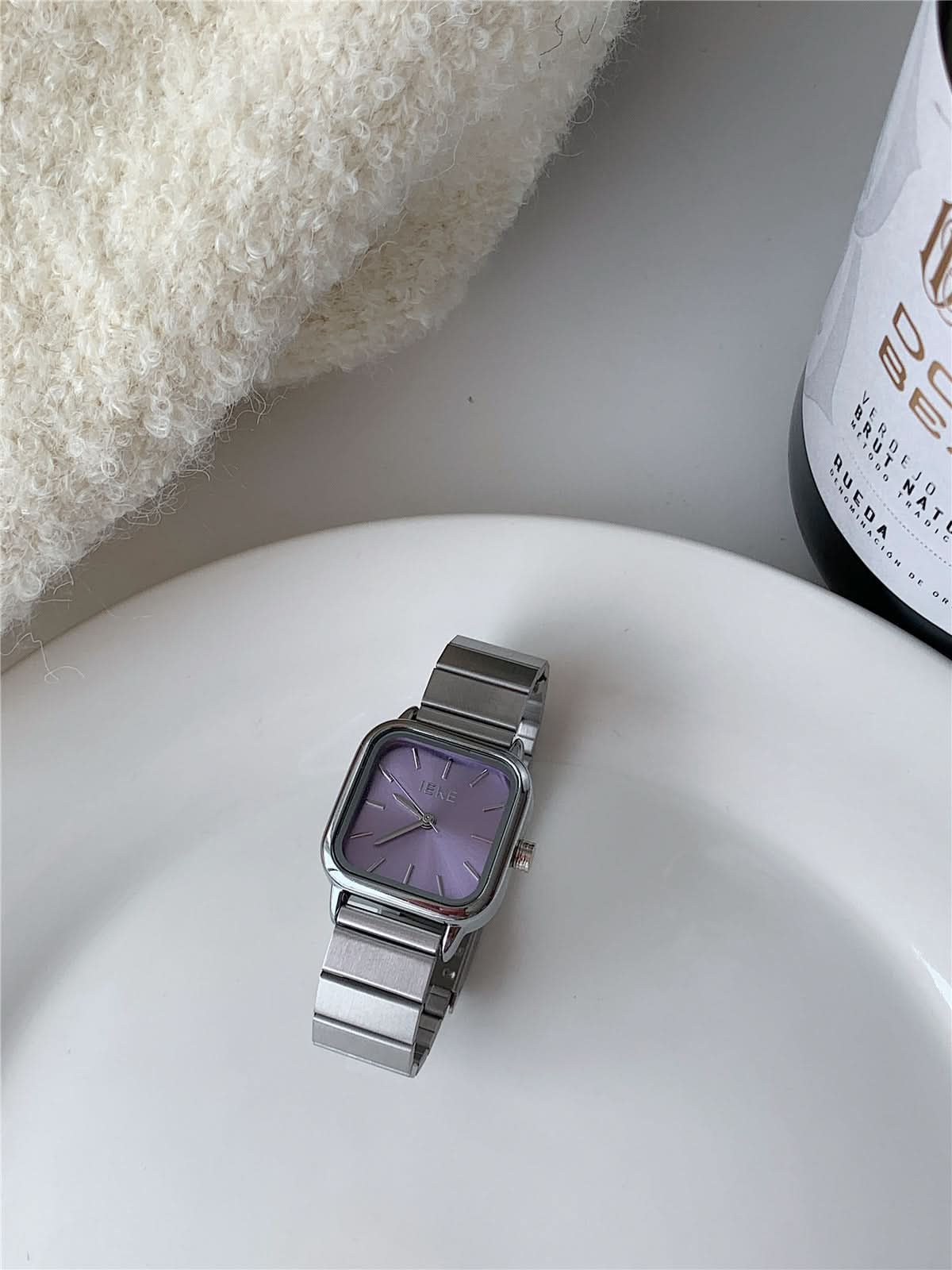 Niche Bamboo Strap Square Watch
