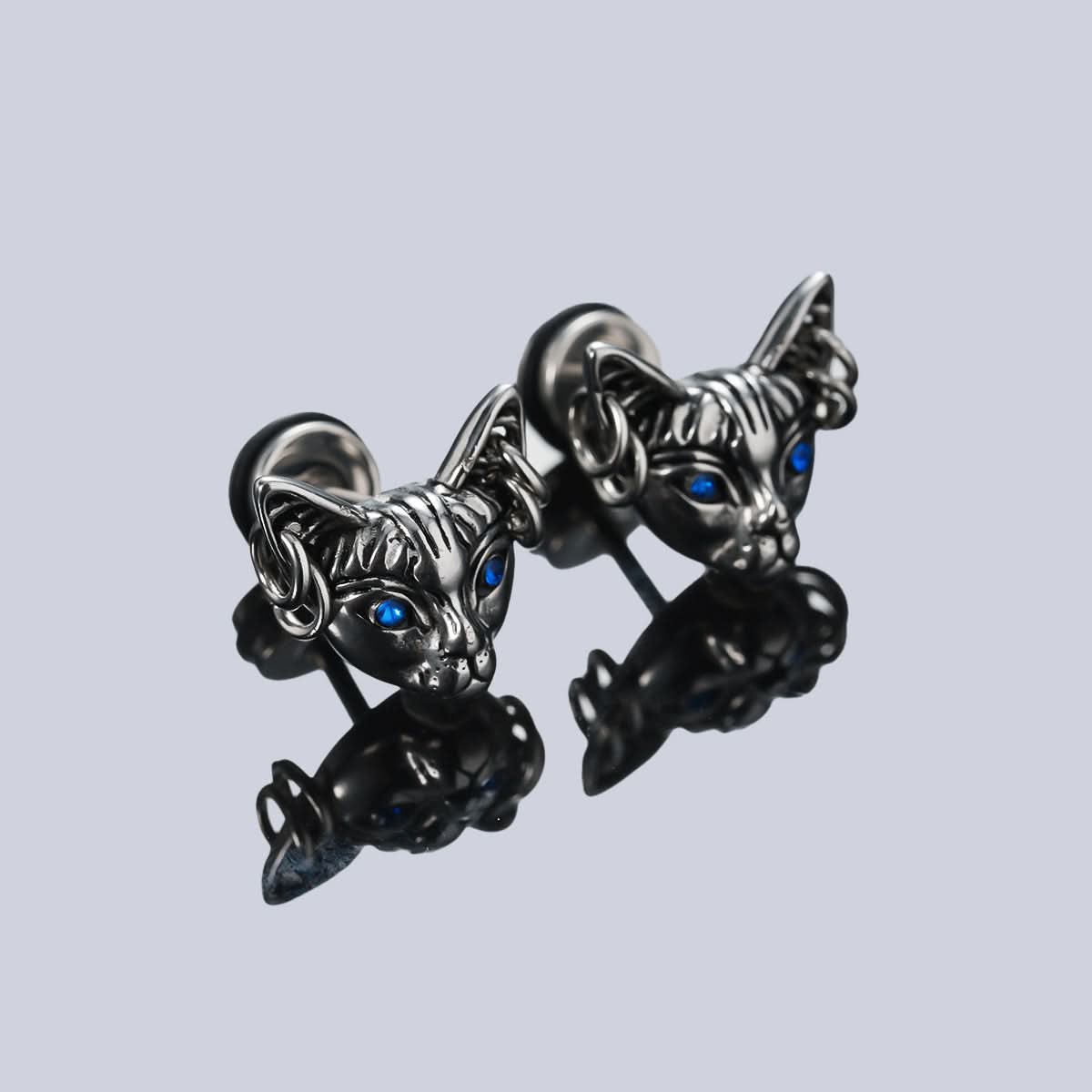 Men’s Retro Cheetah Head Earrings - Gothic Punk Jewelry