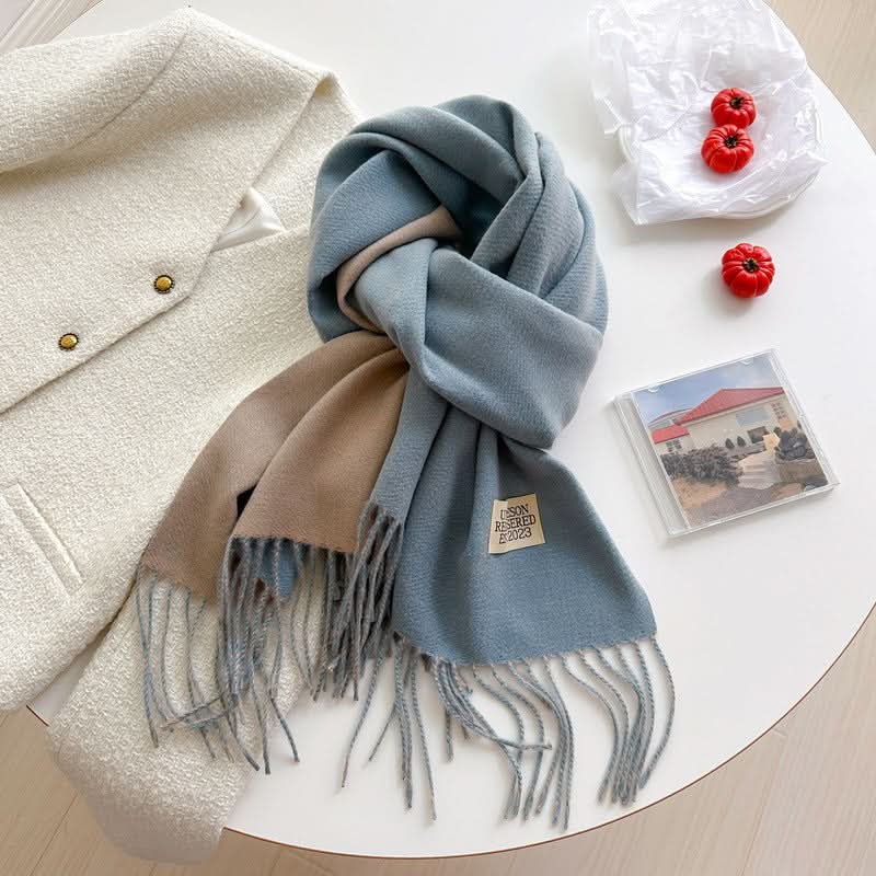 Korean Style Double-Sided Imitation Cashmere Scarf