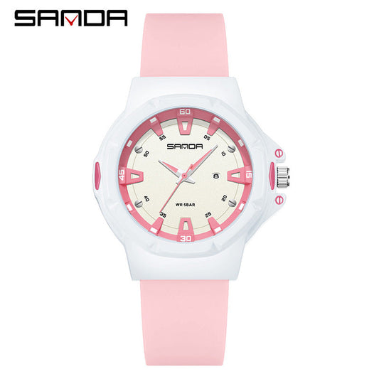 Sanda Sports Quartz Watch with Calendar – Waterproof Student Exam Watch
