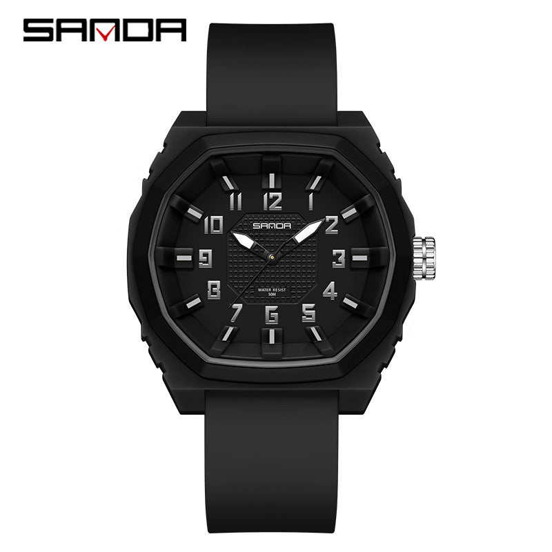 Sanda Waterproof Digital Sports Watch – Durable Dual Display Quartz Watch for Students