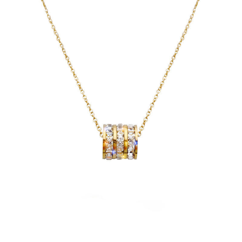 Luxury Diamond Necklace – Non-Fading Titanium Steel Clavicle Chain for Women