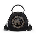Women's Leather Handbag – Small Elephant-Pattern Crossbody Shoulder Bag
