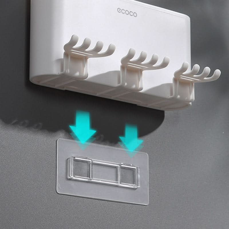 Wall-Mounted Toothbrush & Mouthwash Cup Holder – Punch-Free Storage Rack