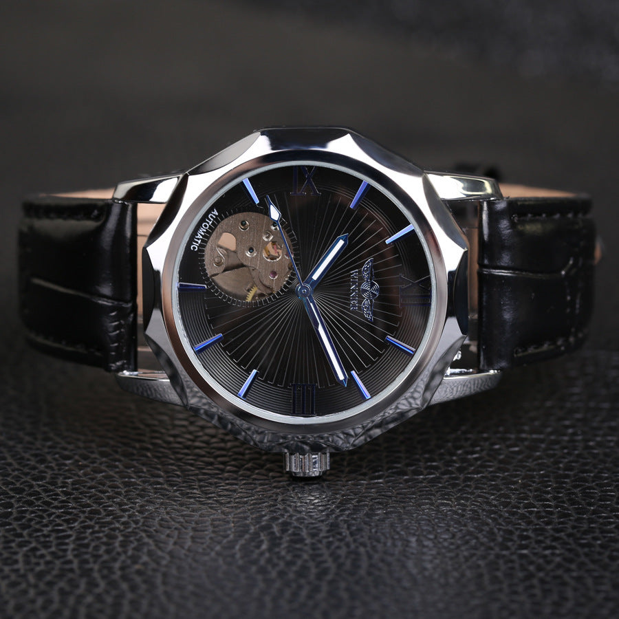 T-Winner Men's Classic Mechanical Watch – Large Dial Retro Fashion Timepiece