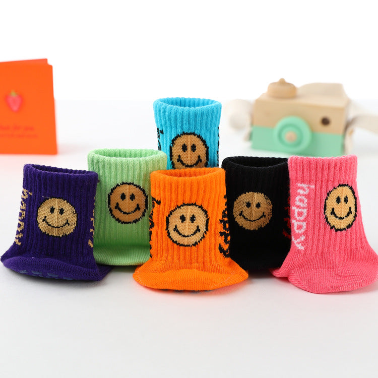 Unisex Anti-Slip Mid-Tube Socks for Kids – Breathable Playground & Yoga Floor Socks