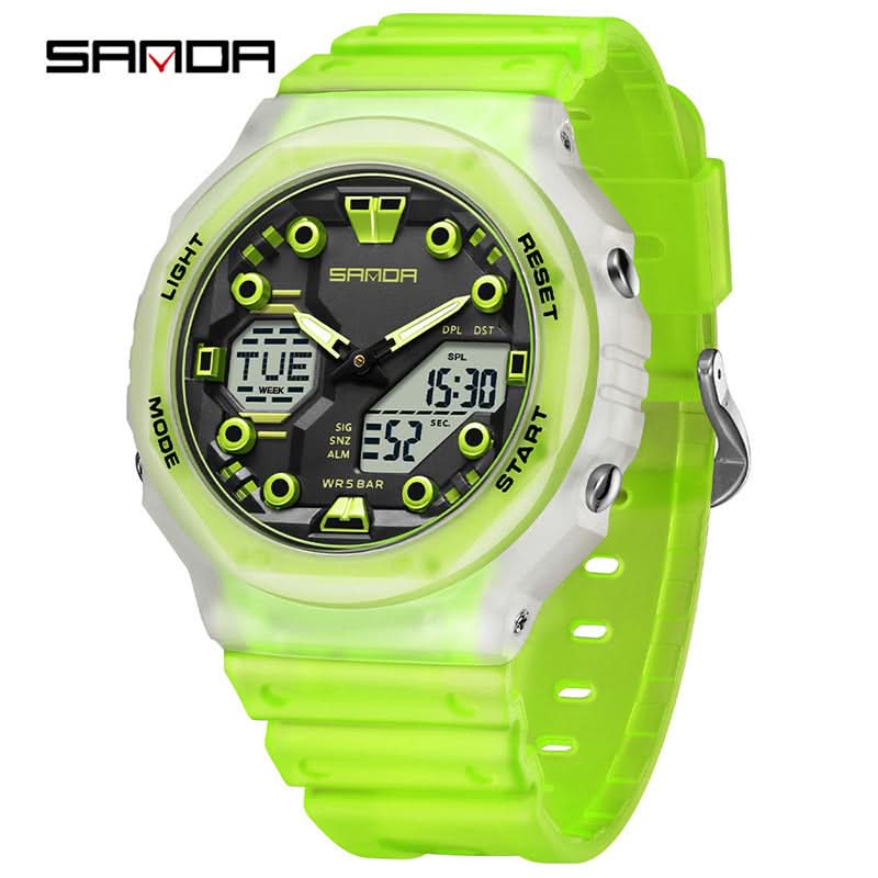 Men’s Dual Display Sports Watch – Waterproof, Multi-Functional Watch