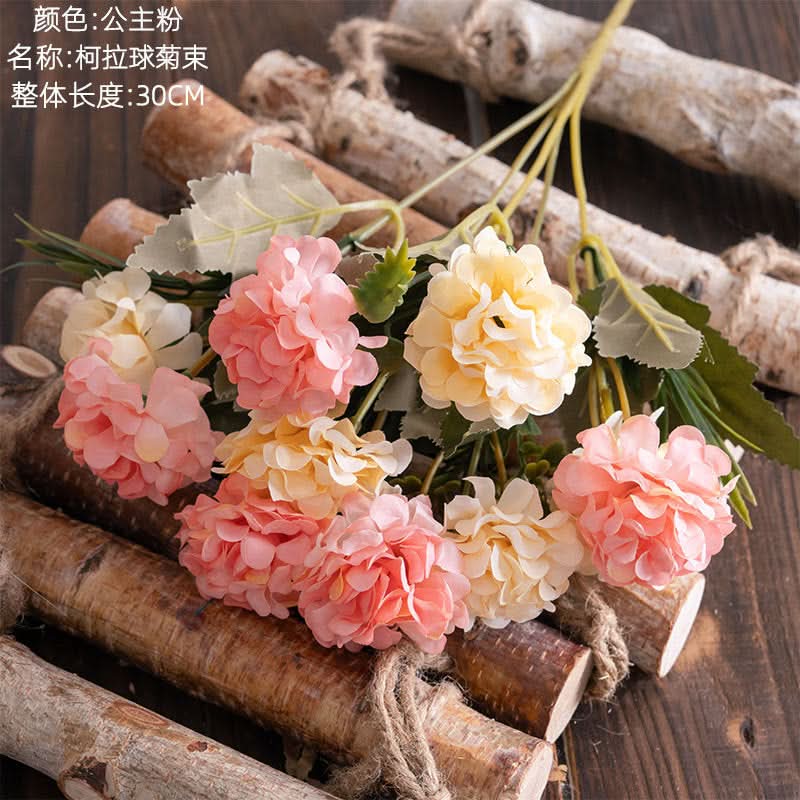 Set of 2 pcs. Ball Chrysanthemum Artificial Flower Bunch