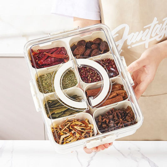Japanese Style Portable Fresh-Keeping Box - Transparent Kitchen Storage with Dividers