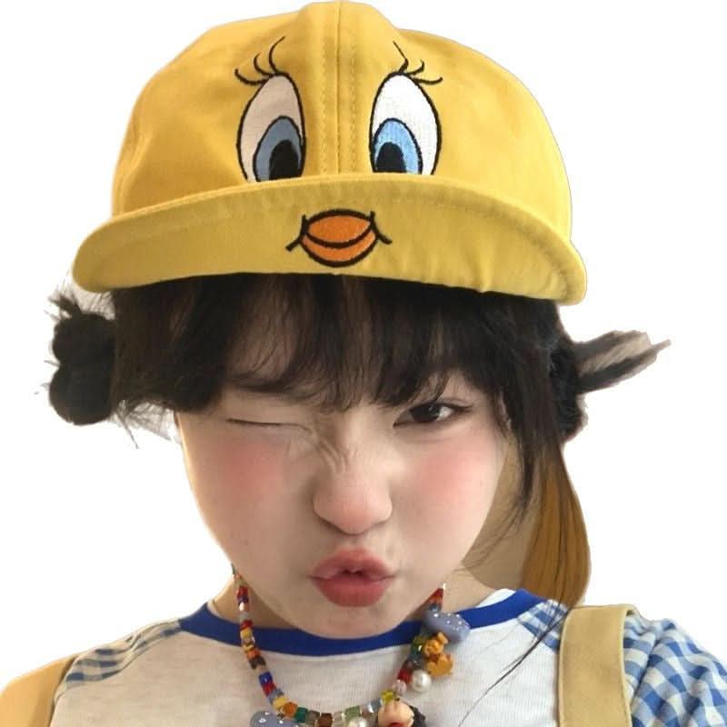 Kids' Tweety Duck Baseball Cap – Embroidered Cotton Sunshade Hat