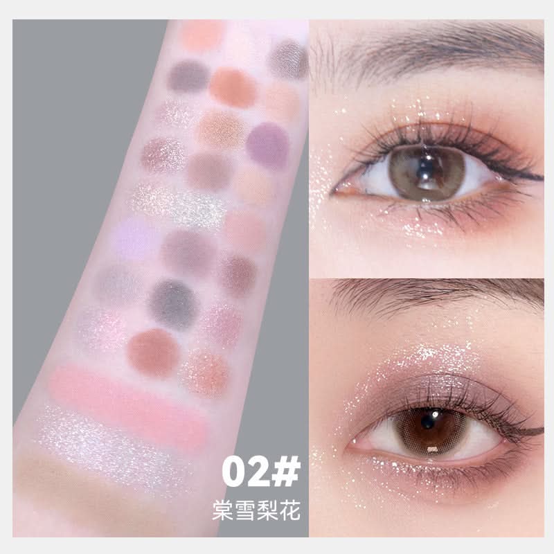 27-Color Eyeshadow Palette – Multi-Use, Low-Saturation Matte & Shimmer Shades